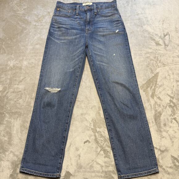 Madewell Denim - Madewell Jeans Womens 27 Blue Denim Classic Straight Jean Distressed